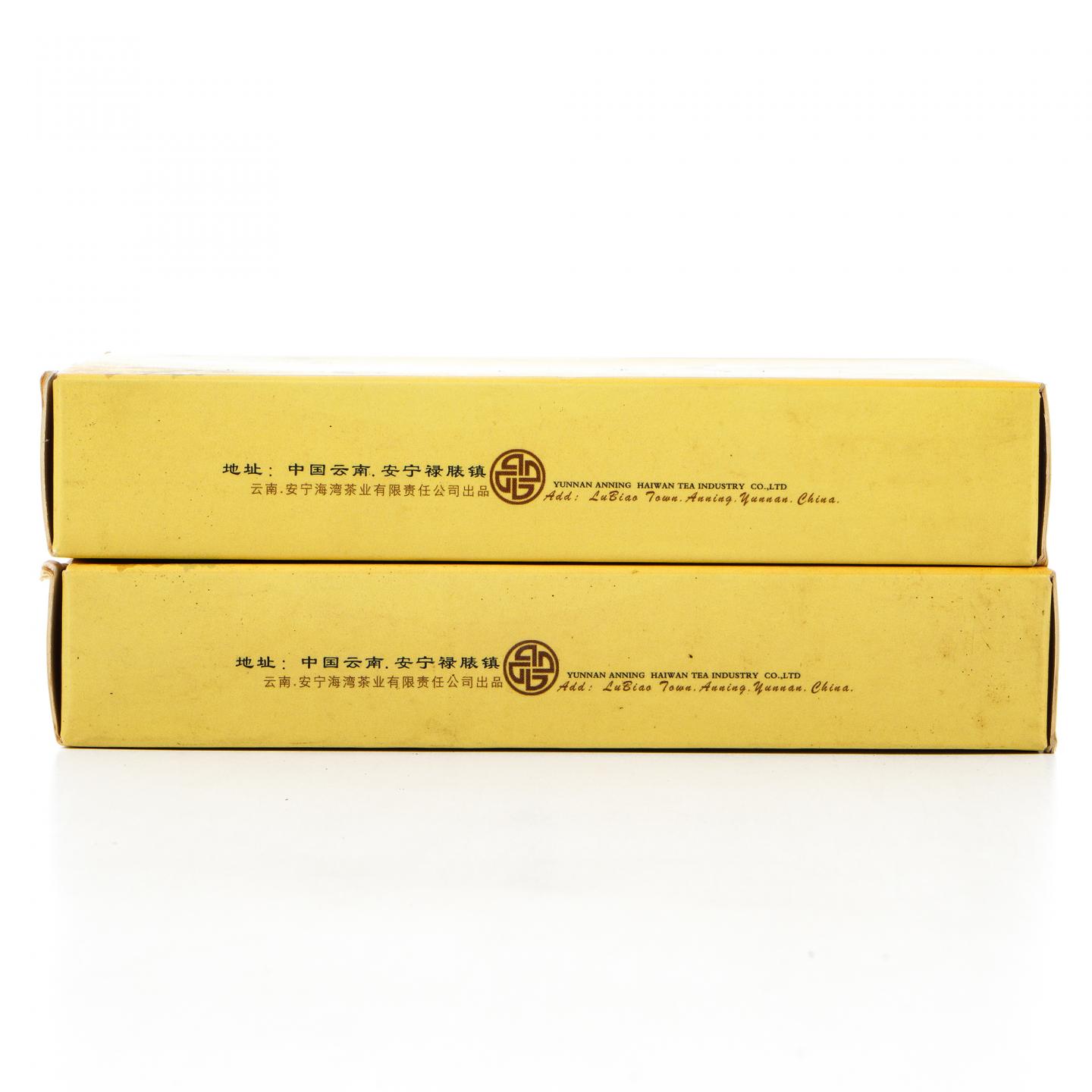 2006年 安宁海湾茶业 加嘉陈香茶砖 邹炳良监制 2砖*250克 干仓