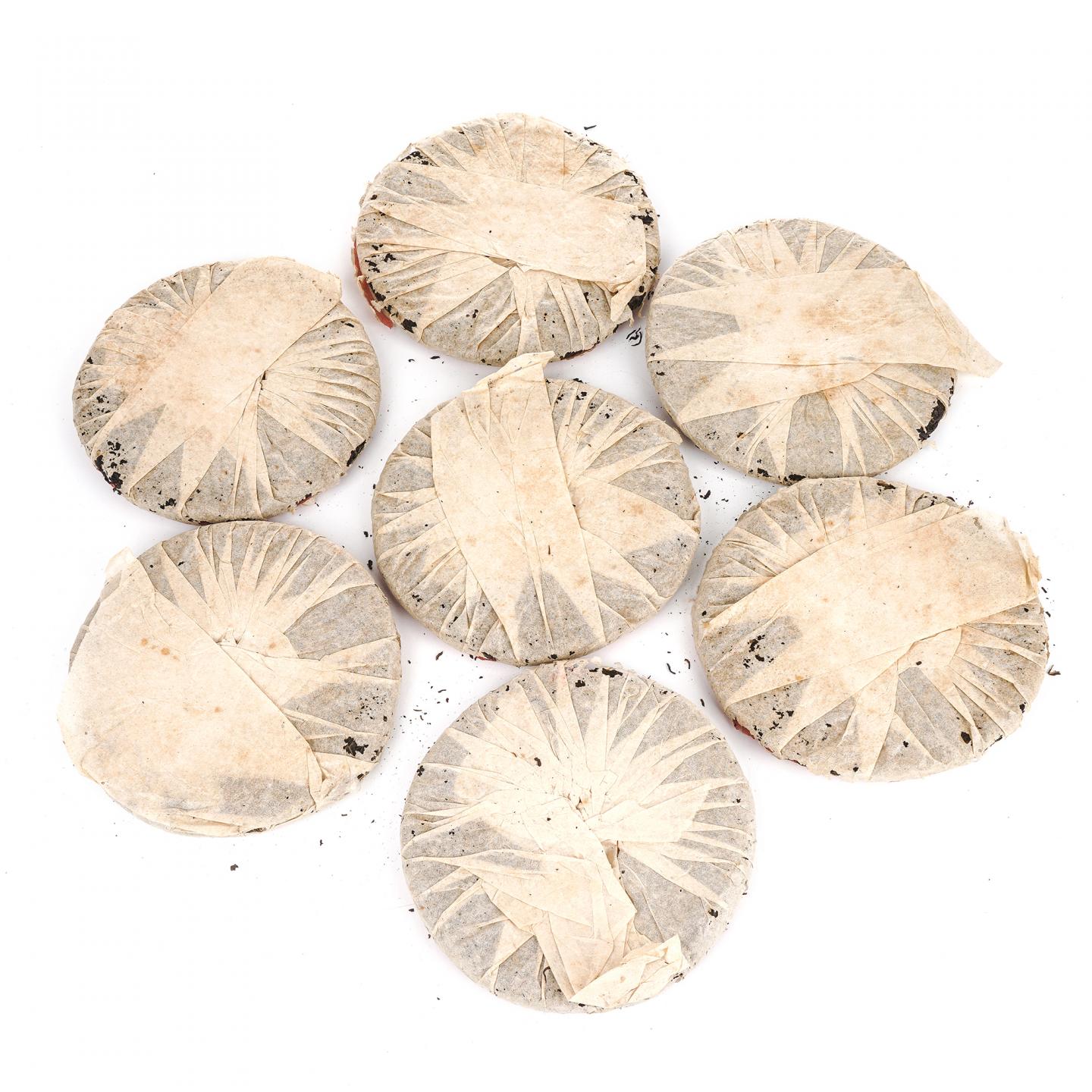 2000年 7542绿印香港茶商定制款生普茶饼 一提七饼*357g 干仓