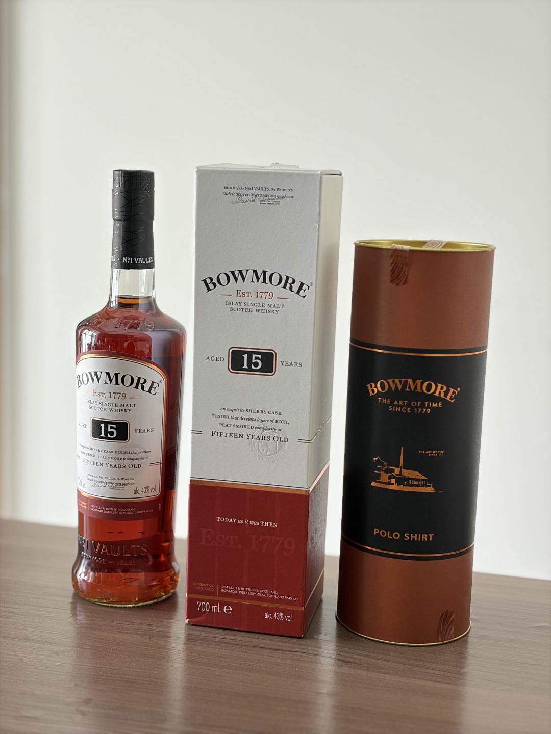 送全新poloT恤 bowmore 波摩15 老版本43度