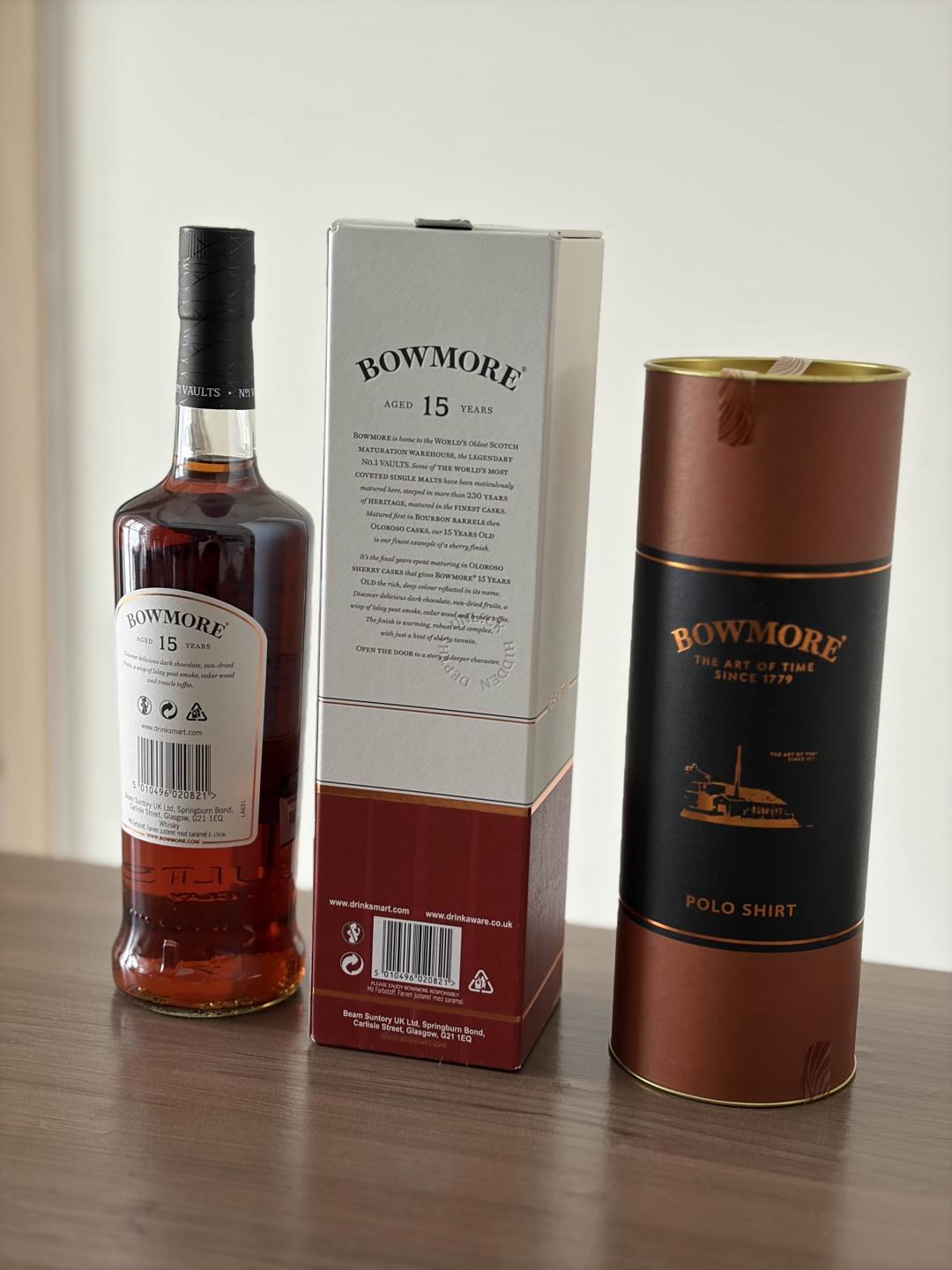 送全新poloT恤 bowmore 波摩15 老版本43度