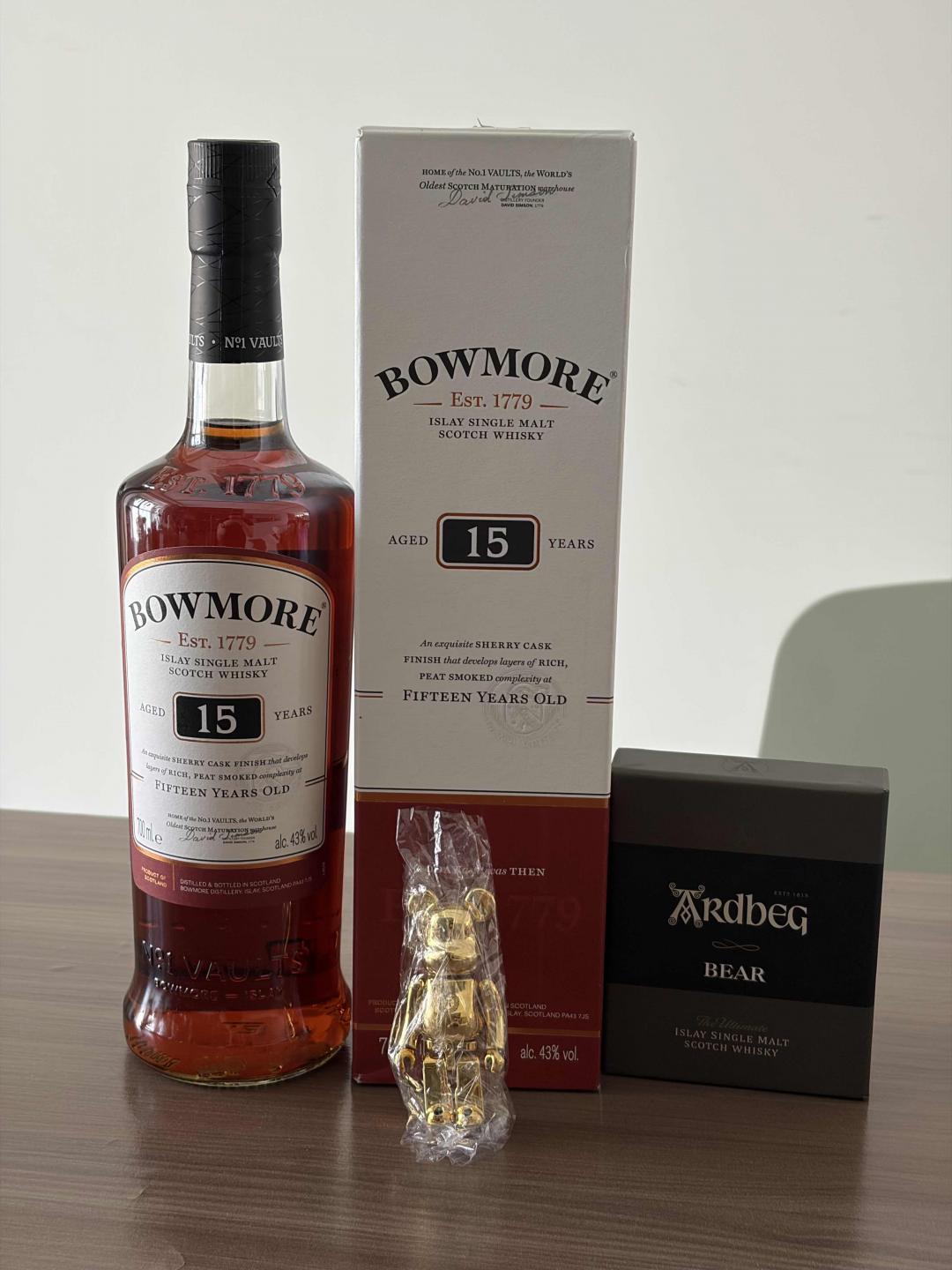 bowmore波摩15年送阿贝ardbeg公仔