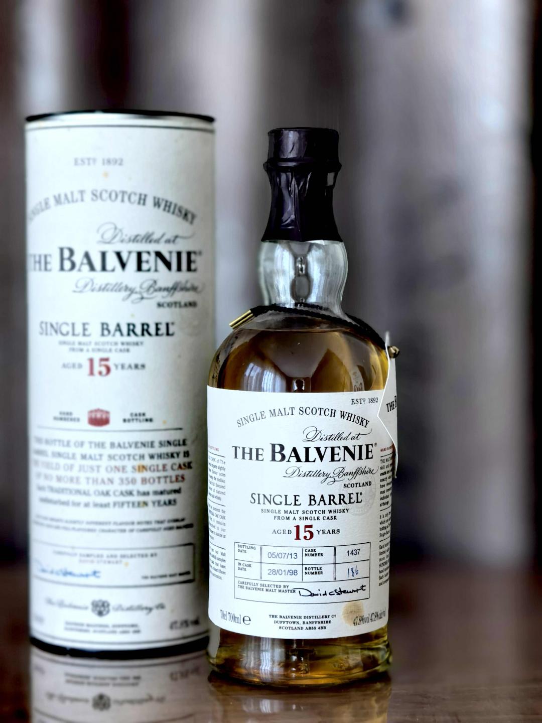 Balvenie百富15年1998-2013单桶手工装桶 签名版#1437 到付
