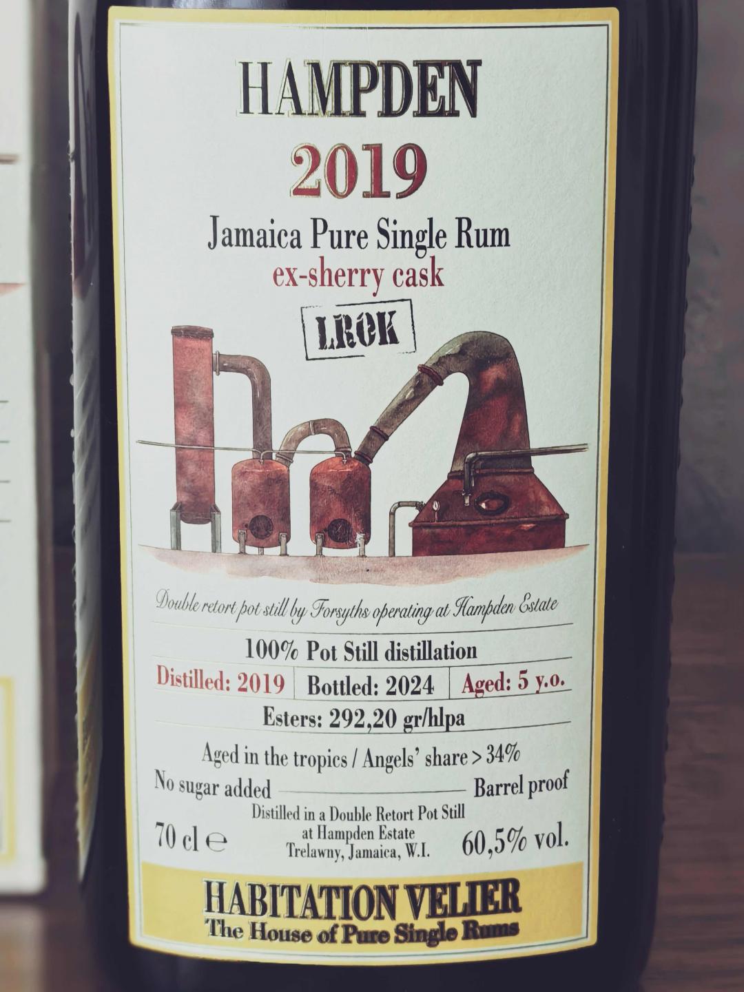 Hampden LROK5年2019-2024朗姆酒 Habitation Velier 到付