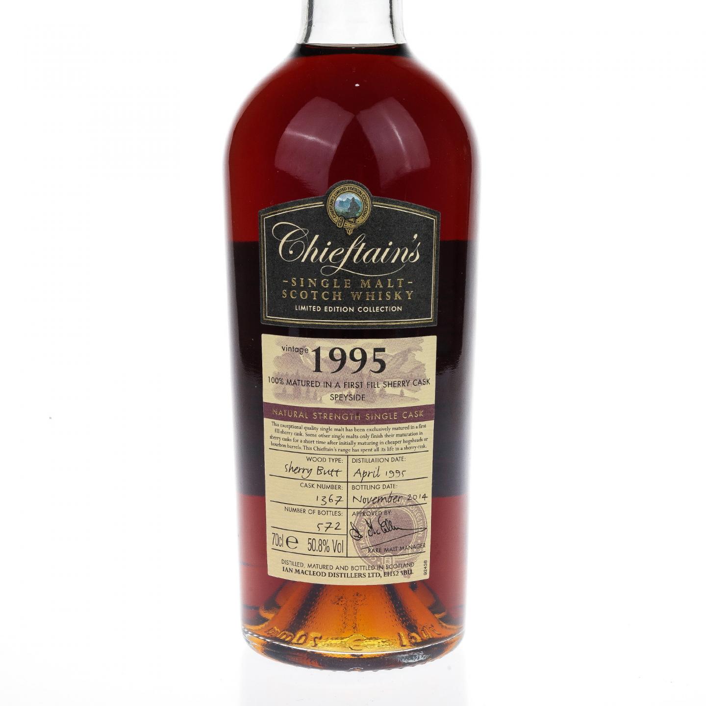 【威士忌】斯佩塞 19年 1995-2014 #1367 雪莉单桶 Chieftain's