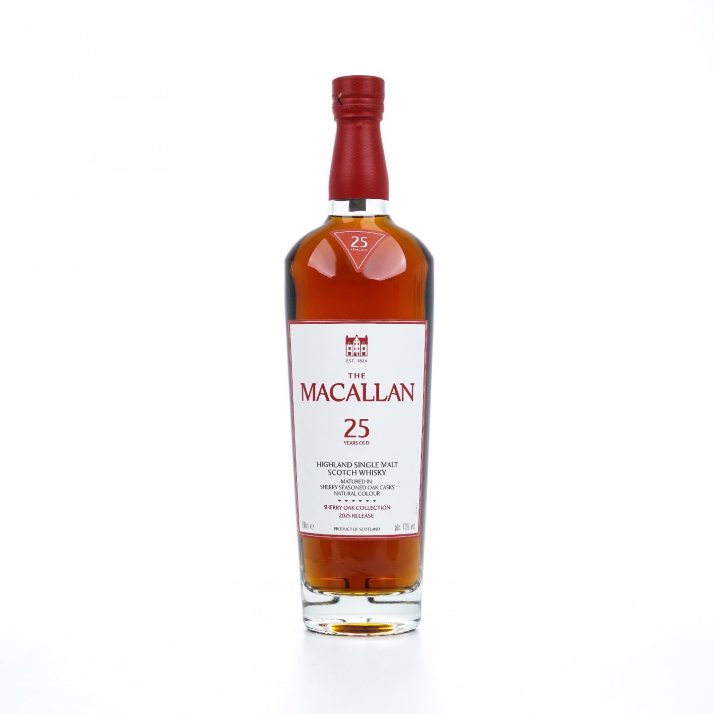 麦卡伦 25年 2025 雪莉桶 木礼盒 700ml