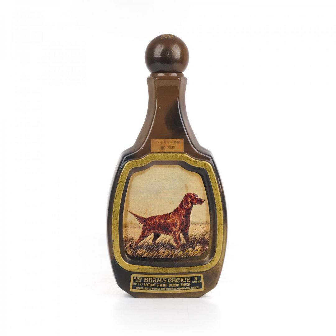【古典陶瓷】70年代 金宾 8年「猎犬」古典陶瓷瓶波本威士忌 40% 750ml