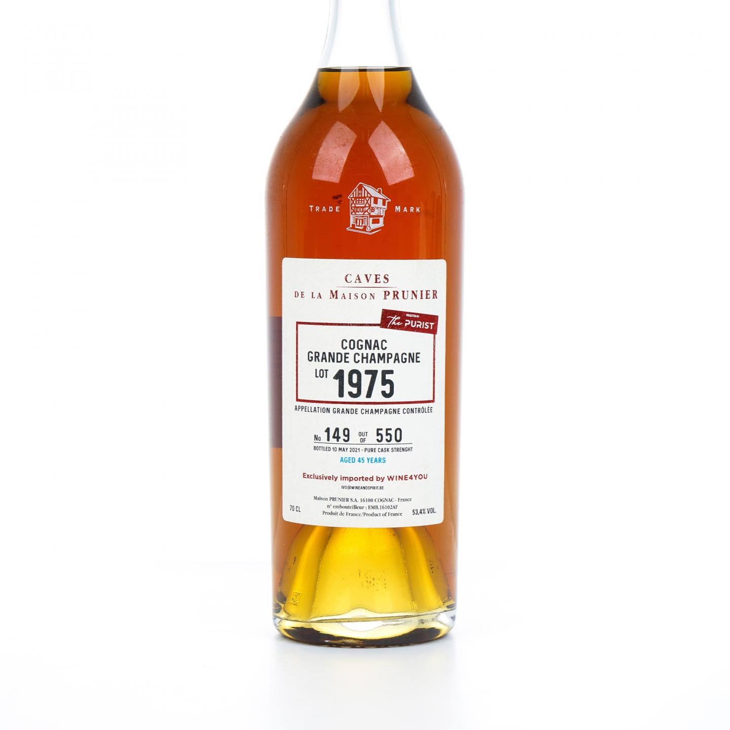 【干邑】Prunier 45年 1975-2021 53.4%