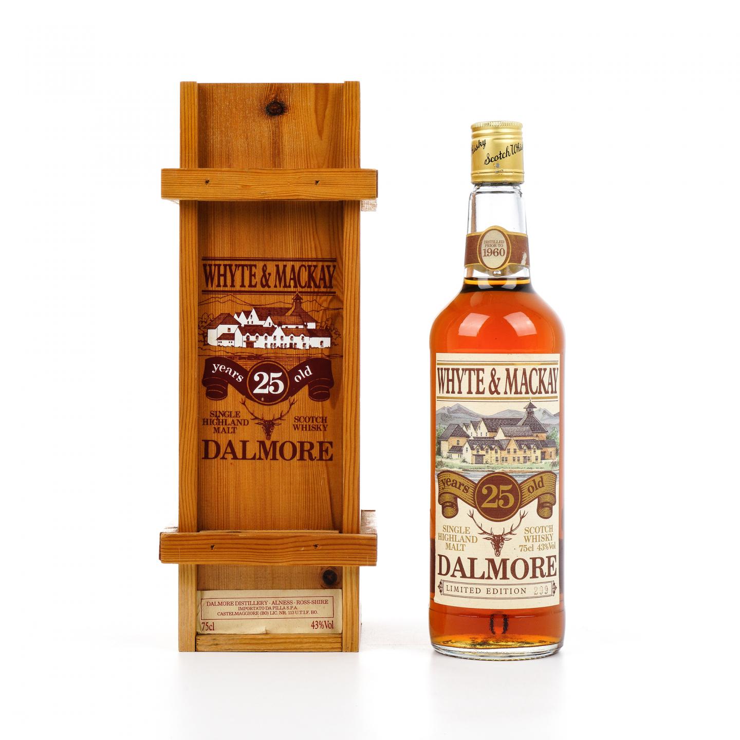 WHYTE & MACKAY　木樽　容量不明 达尔摩25年1960 Whyte & Mackay 750ml_大拍-酒虫网