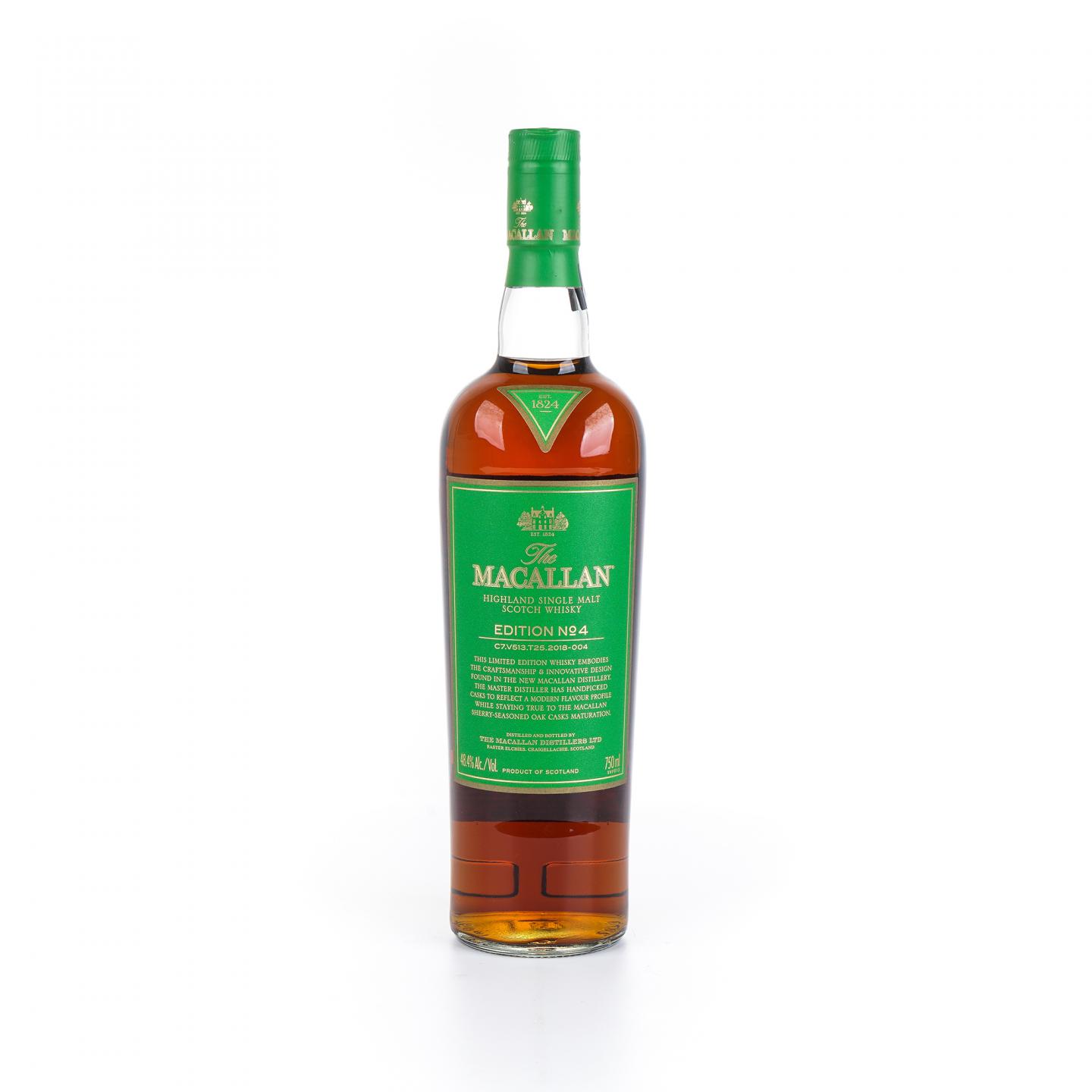 麦卡伦 2018 Edition No.4 绿标 750ml 非原盒