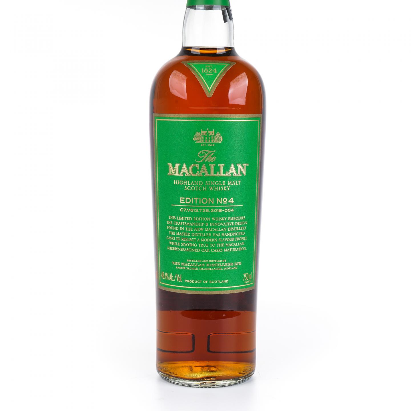 麦卡伦 2018 Edition No.4 绿标 750ml 非原盒