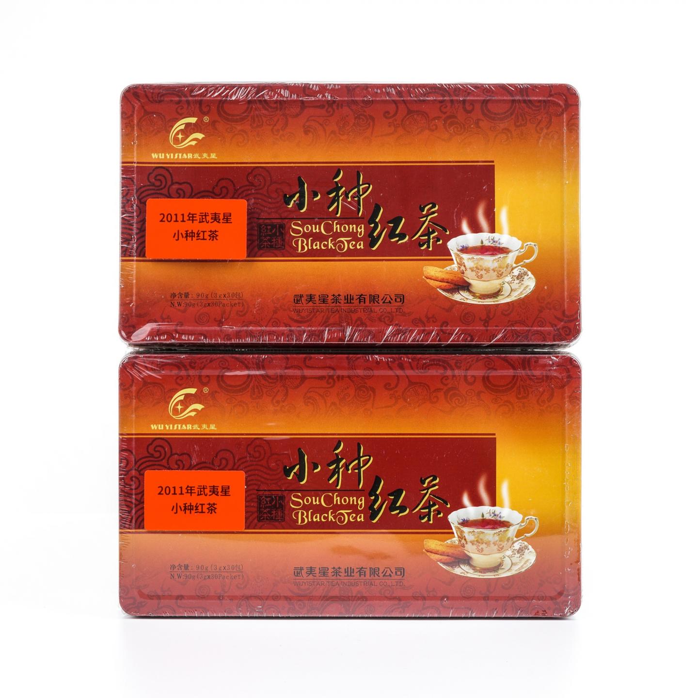 2011年 武夷星正山小种 一级 礼盒装 2盒组*90g 自然仓