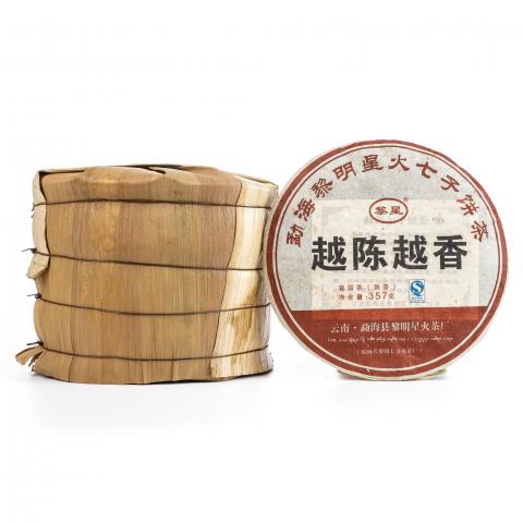 2010年 勐海黎明星火茶厂 越陈越香 普洱熟茶 8饼组*357g 自然仓