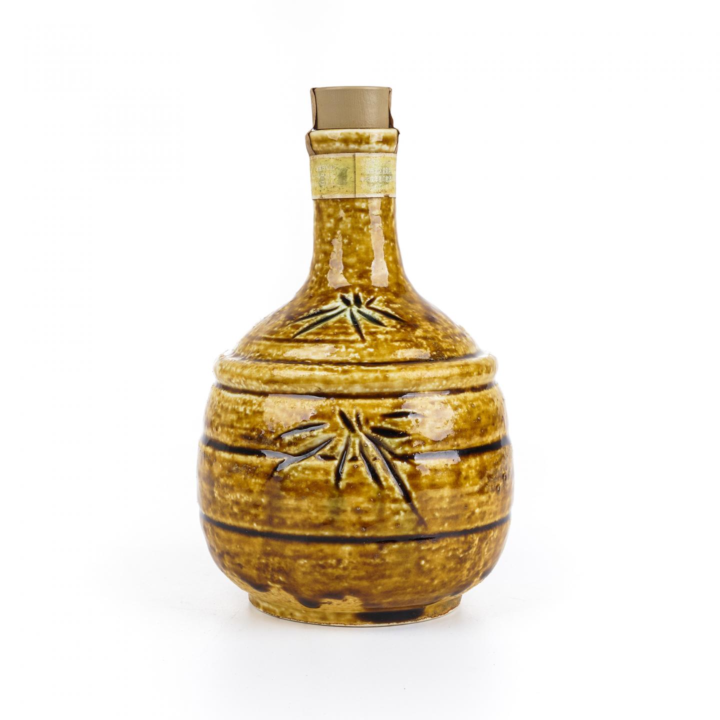 山崎 金花标 黄濑户竹文德利瓶 600ml