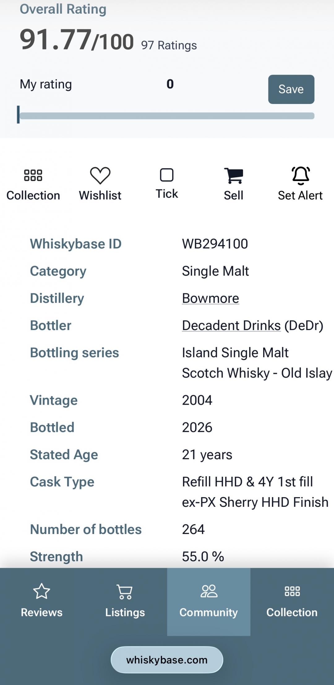 波摩21年 2004/2026 Old Islay Decadent Drinks
