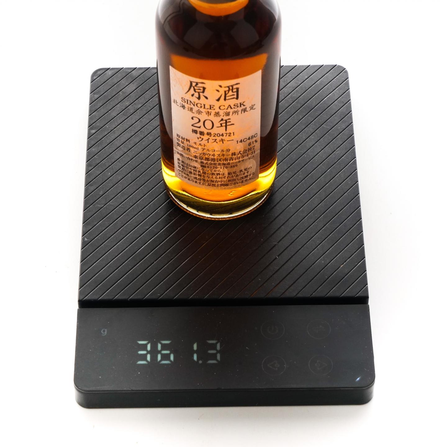 余市 原酒 SINGLE CASK 20年 180ml 中样】余市20年单桶原酒#204721 180ml_大拍-酒虫网