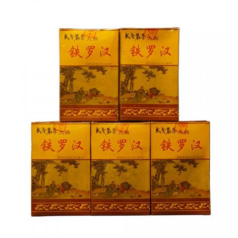 1999年 武夷山市九曲茶厂 正岩精品铁罗汉 5盒组*50克 干仓