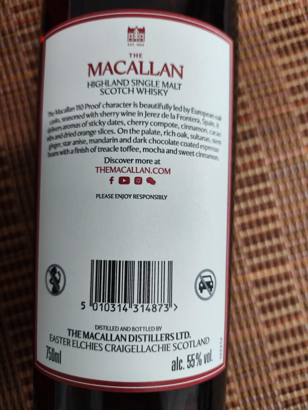 MACALLAN麦卡伦12年110 Proof 雪莉桶强