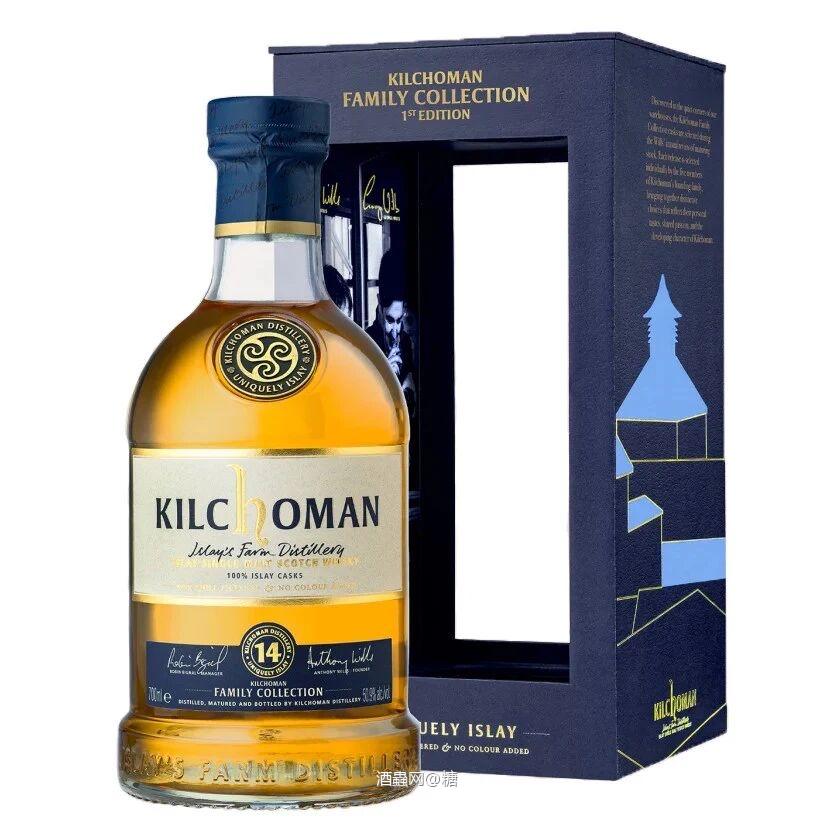 Kilchoman Family Collection 14 Year Old 中度泥煤,还是一款100%艾雷岛威士忌。其蒸馏于2011年,全程熟成于波本桶,泥煤酚值20 PPM,酒龄14年,酒精度50.9%ABV,容量700ml,建议零售价127英镑(约合人民币1,150元)
