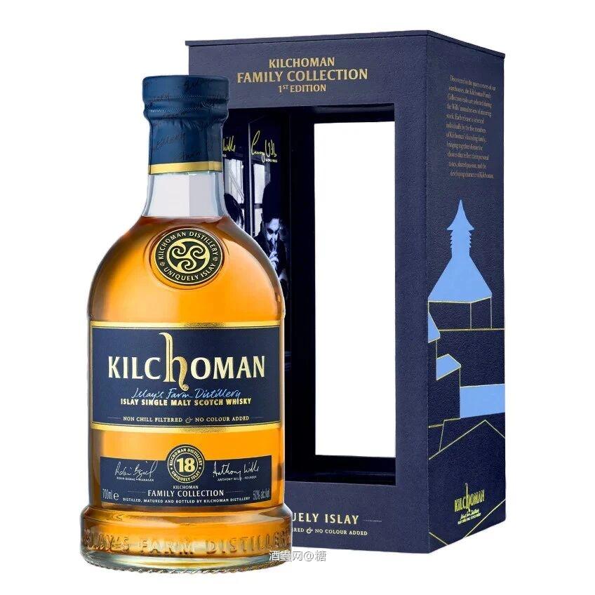 Kilchoman Family Collection 18 Year Old 重泥煤,全程熟成于波本桶,泥煤酚值50 PPM,酒龄18年,酒精度50%ABV,容量700ml,建议零售价191英镑(约合人民币1,730元)