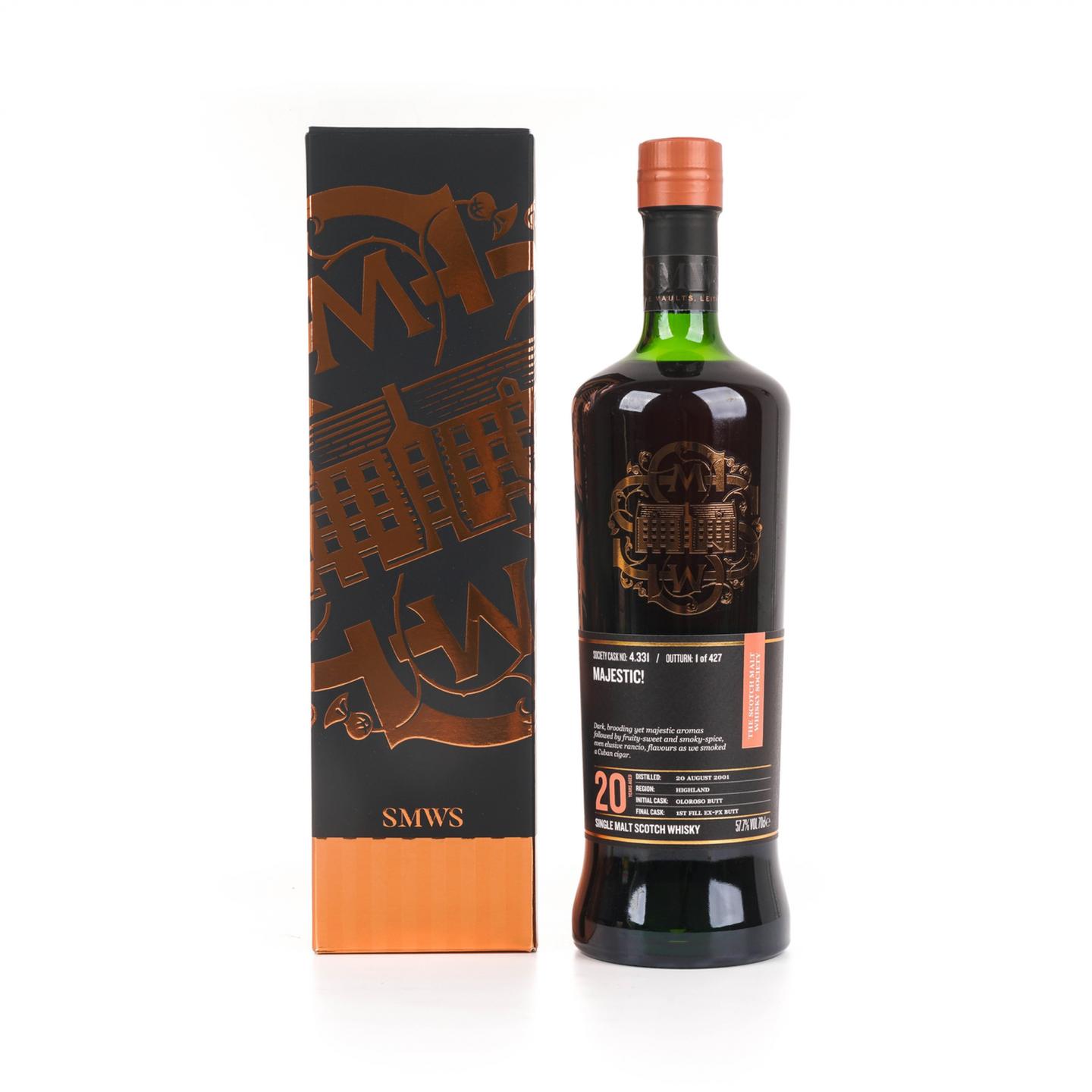 SMWS 4.331 高原骑士 20年 2001 雪莉桶