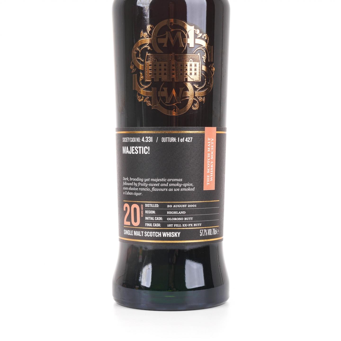 SMWS 4.331 高原骑士 20年 2001 雪莉桶