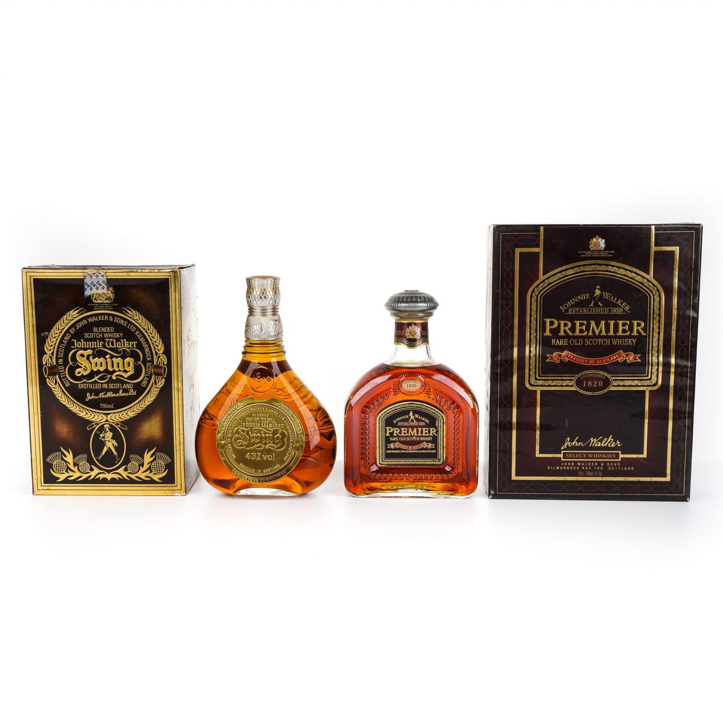 尊尼获加 Swing尊荣 + Premier珍藏老威士忌套装 750ml*2