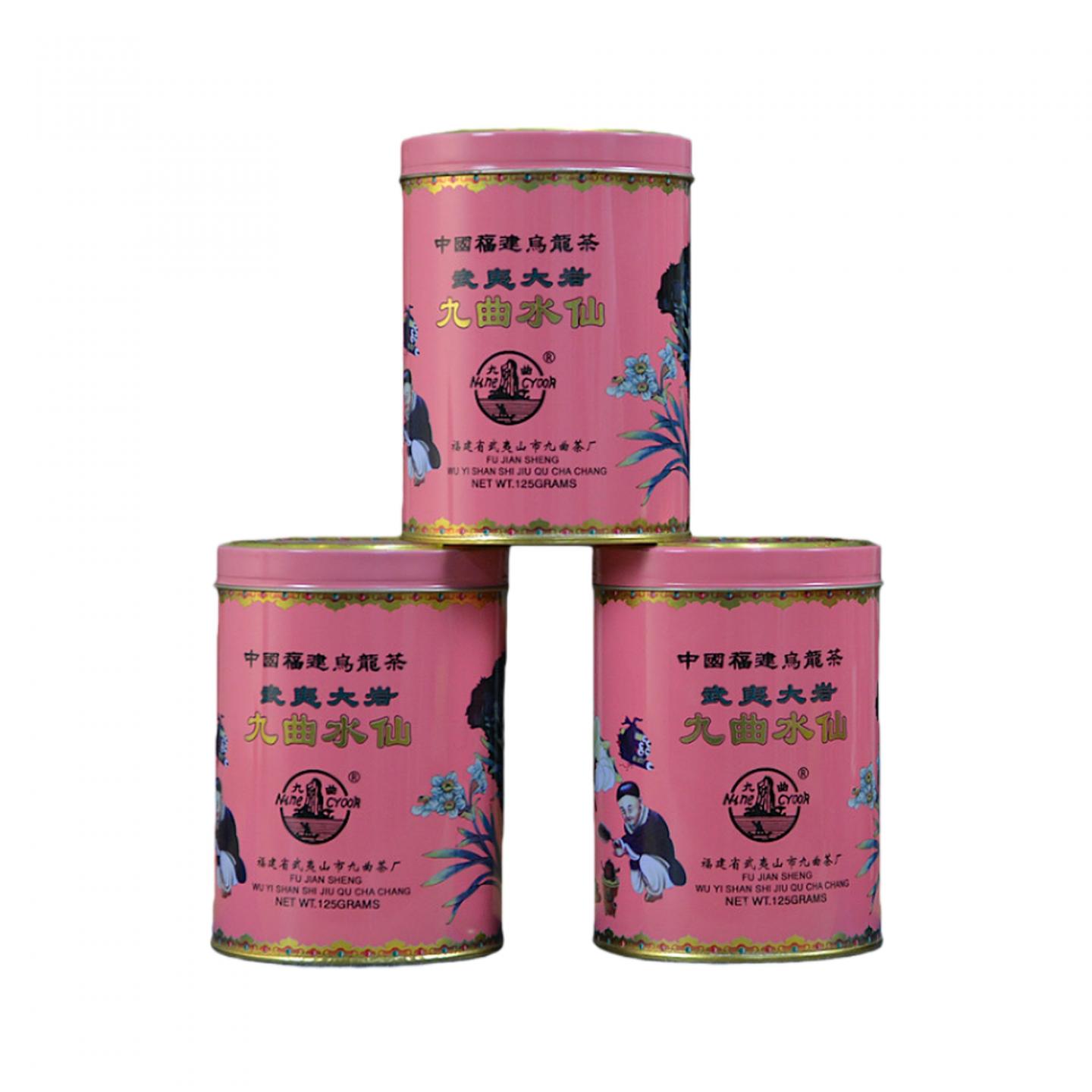 1998年 武夷山市九曲茶厂 原箱大岩产区九曲水仙 125g*3罐 干仓