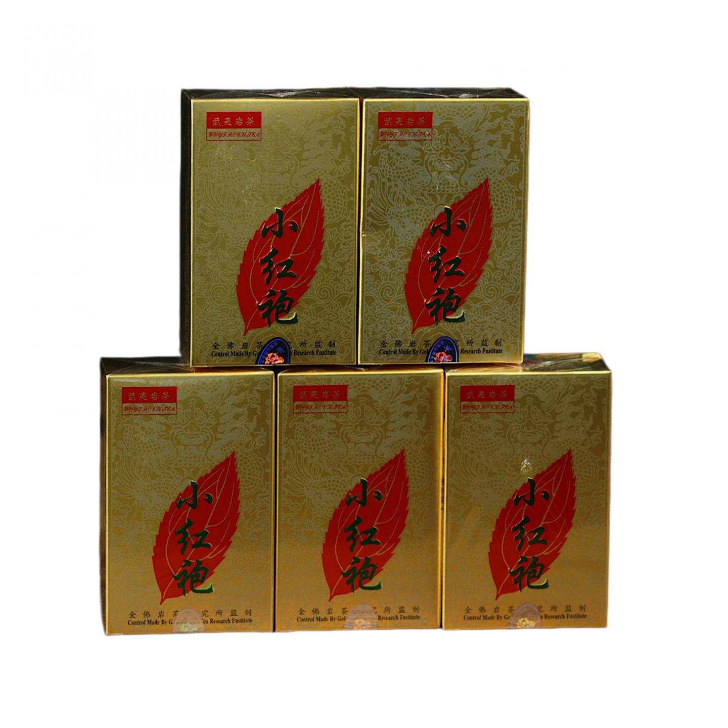 2000年 武夷山金佛茶叶研究所 正岩极品小红袍 5盒组*50克 干仓