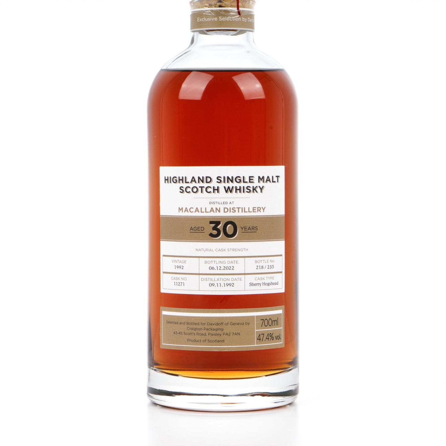 麦卡伦 30年 1992-2022 Craigton Packaging甄选