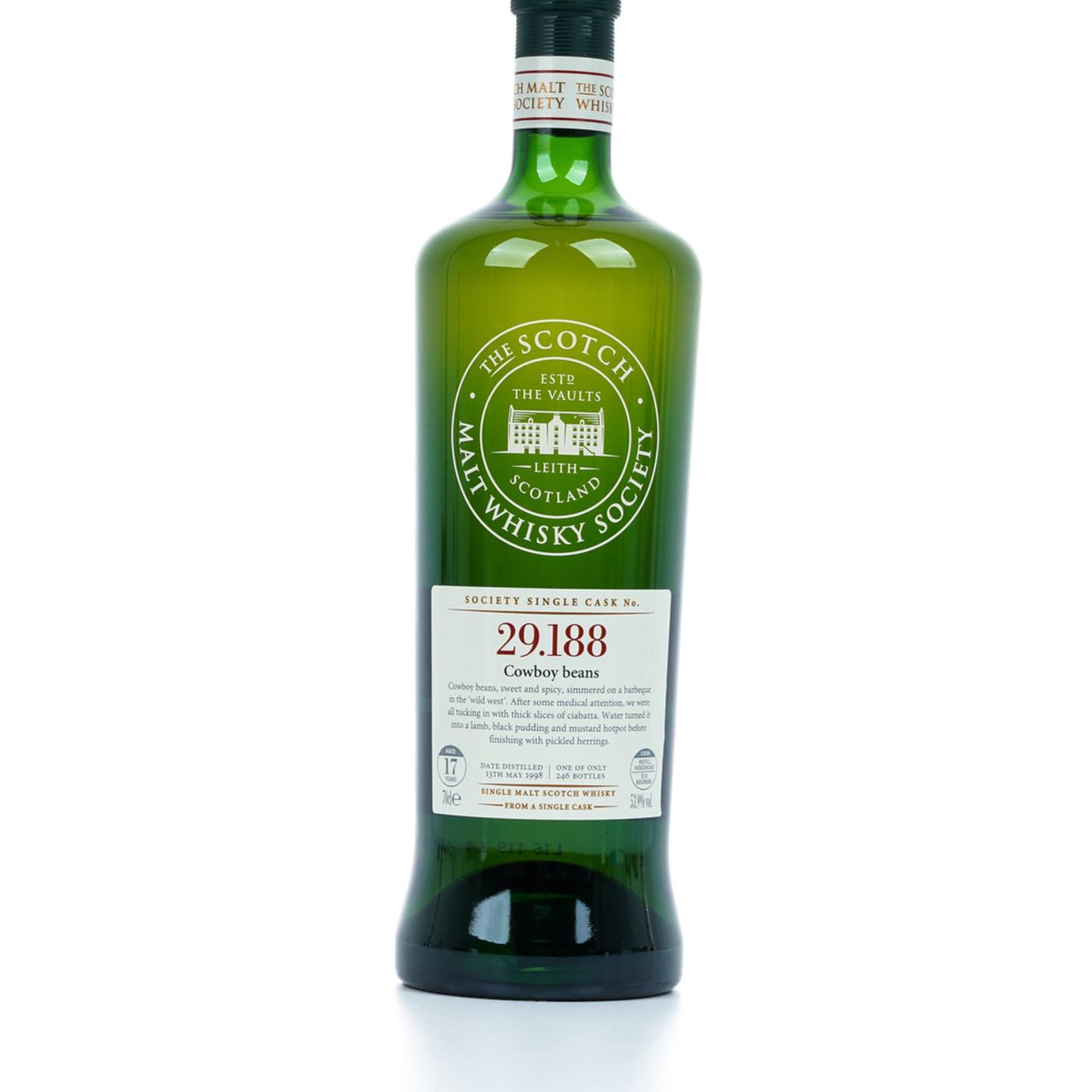 SMWS 29.188 拉弗格 17年 1998 单桶 牛仔烩豆