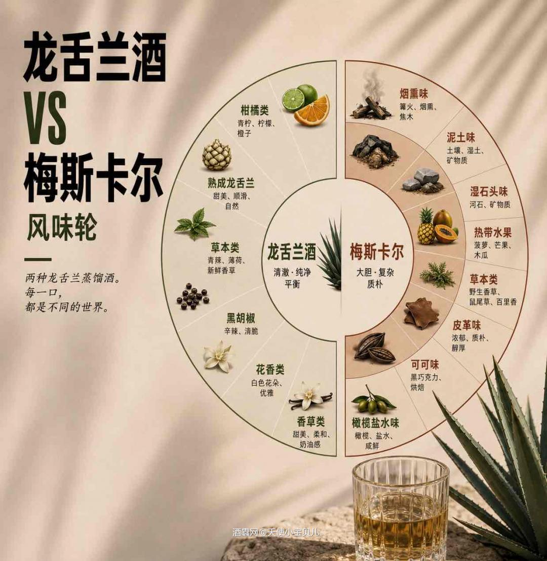 秒懂龙舌兰 vs 梅斯卡尔:风味大不同❗️