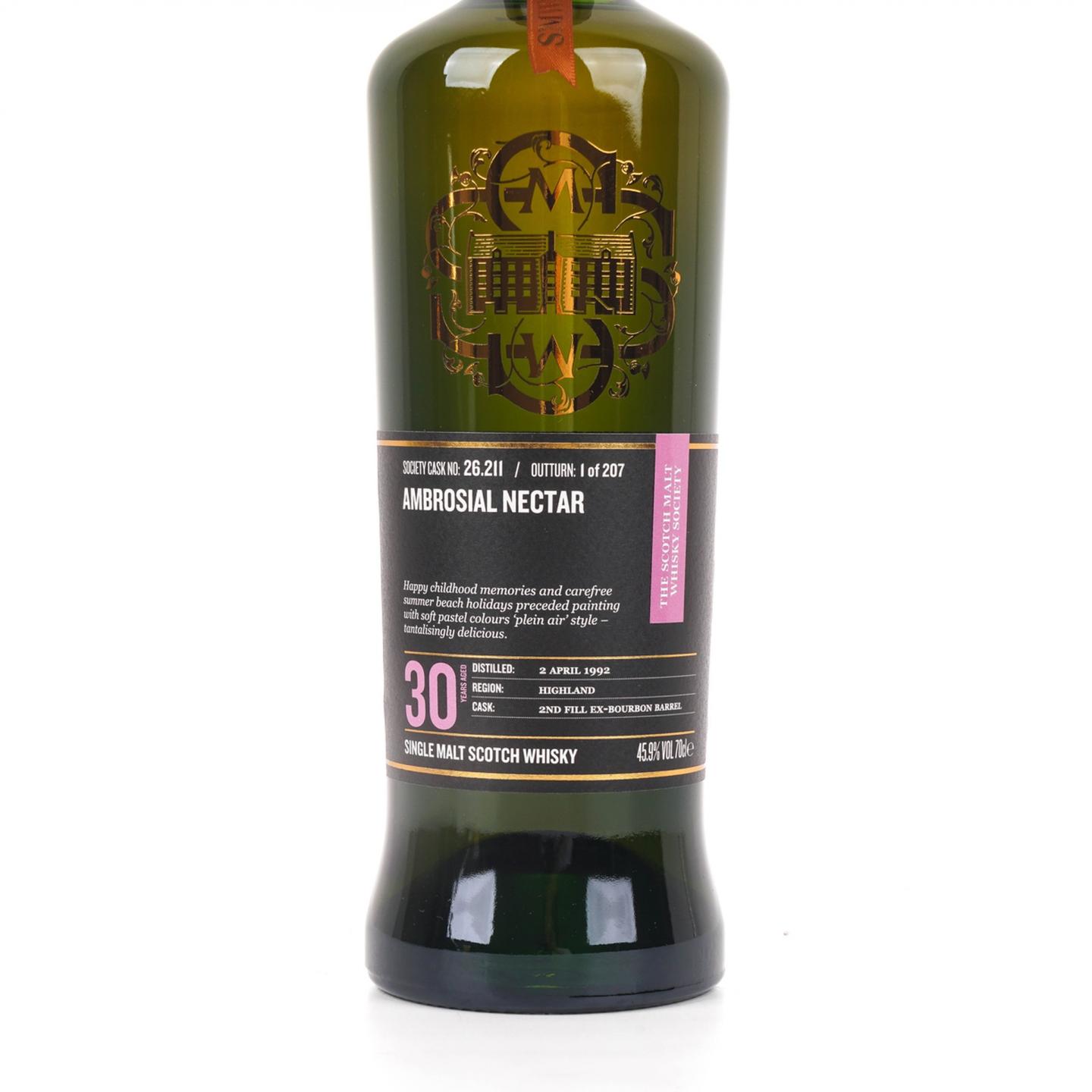 SMWS 26.211 克里尼利基 30年 1992 酒窖珍藏系列 美味花蜜