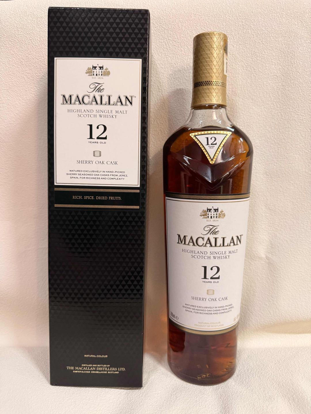 麦卡伦 12年 Sherry Oak 雪莉桶｜2020装瓶 斯佩塞德单一麦芽｜700ml｜40% ABV｜