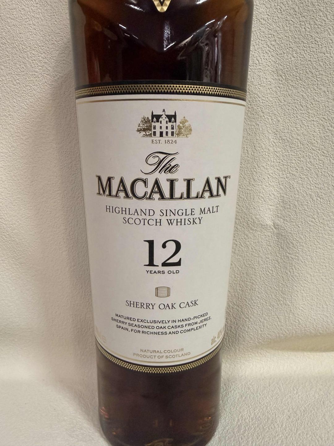 麦卡伦 12年 Sherry Oak 雪莉桶｜2020装瓶 斯佩塞德单一麦芽｜700ml｜40% ABV｜