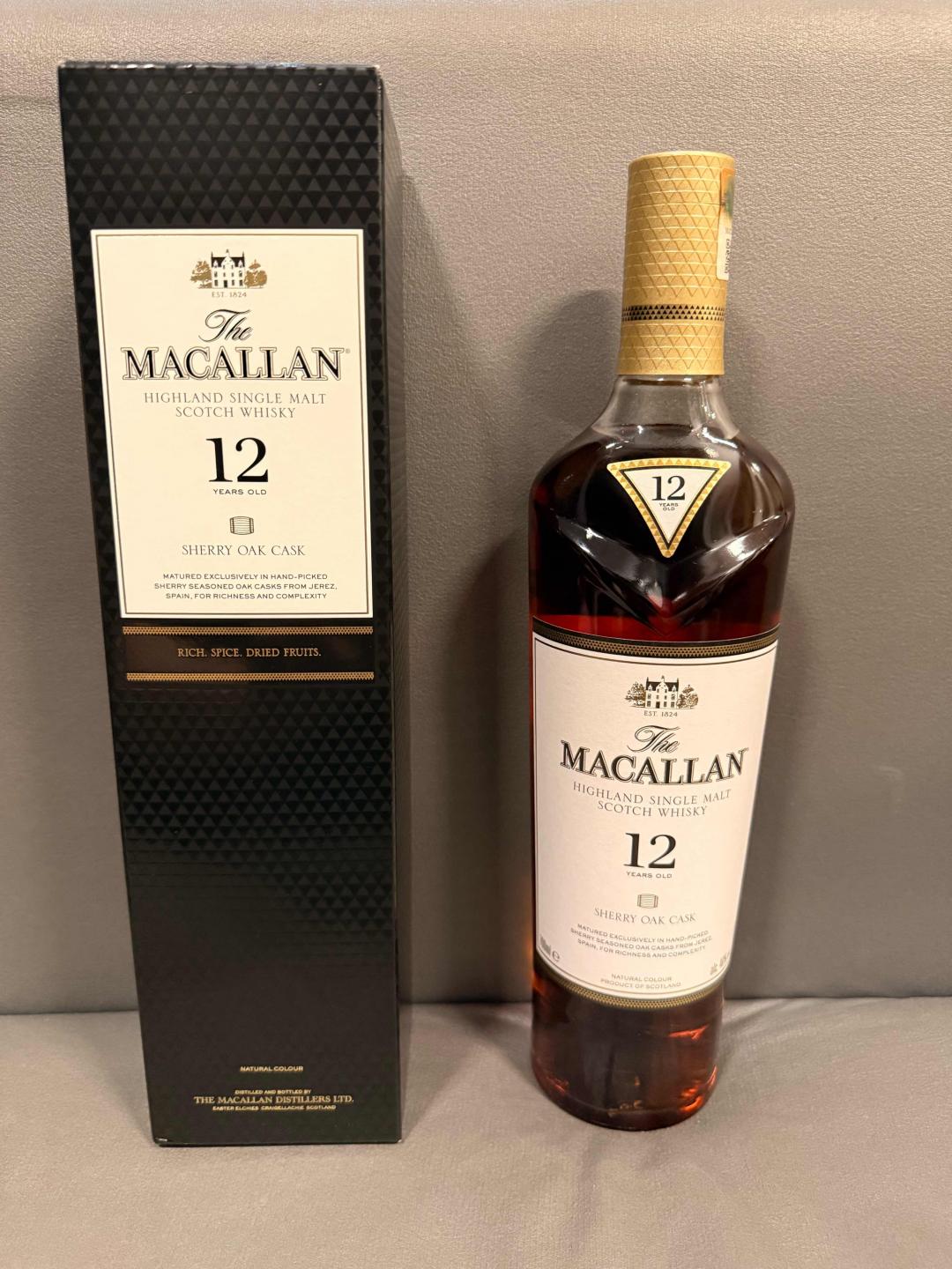麦卡伦 12年 Sherry Oak 雪莉桶｜2020装瓶 斯佩塞德单一麦芽｜700ml｜40% ABV｜