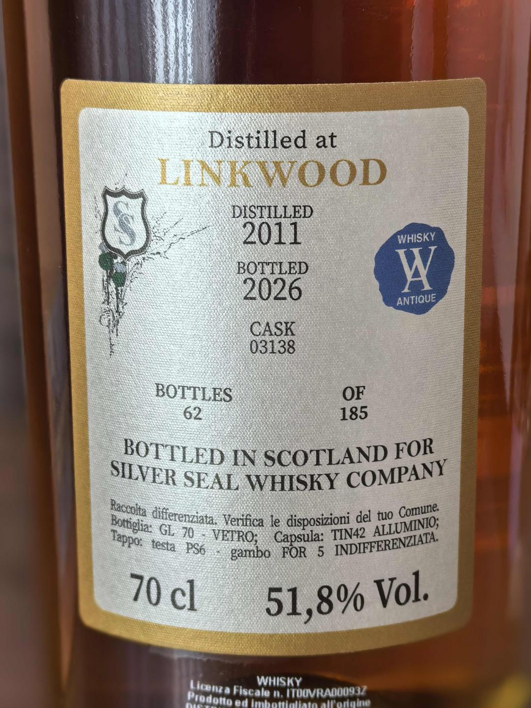 Linkwood 15年单桶 SilverSeal 银玺 马德拉桶 到付