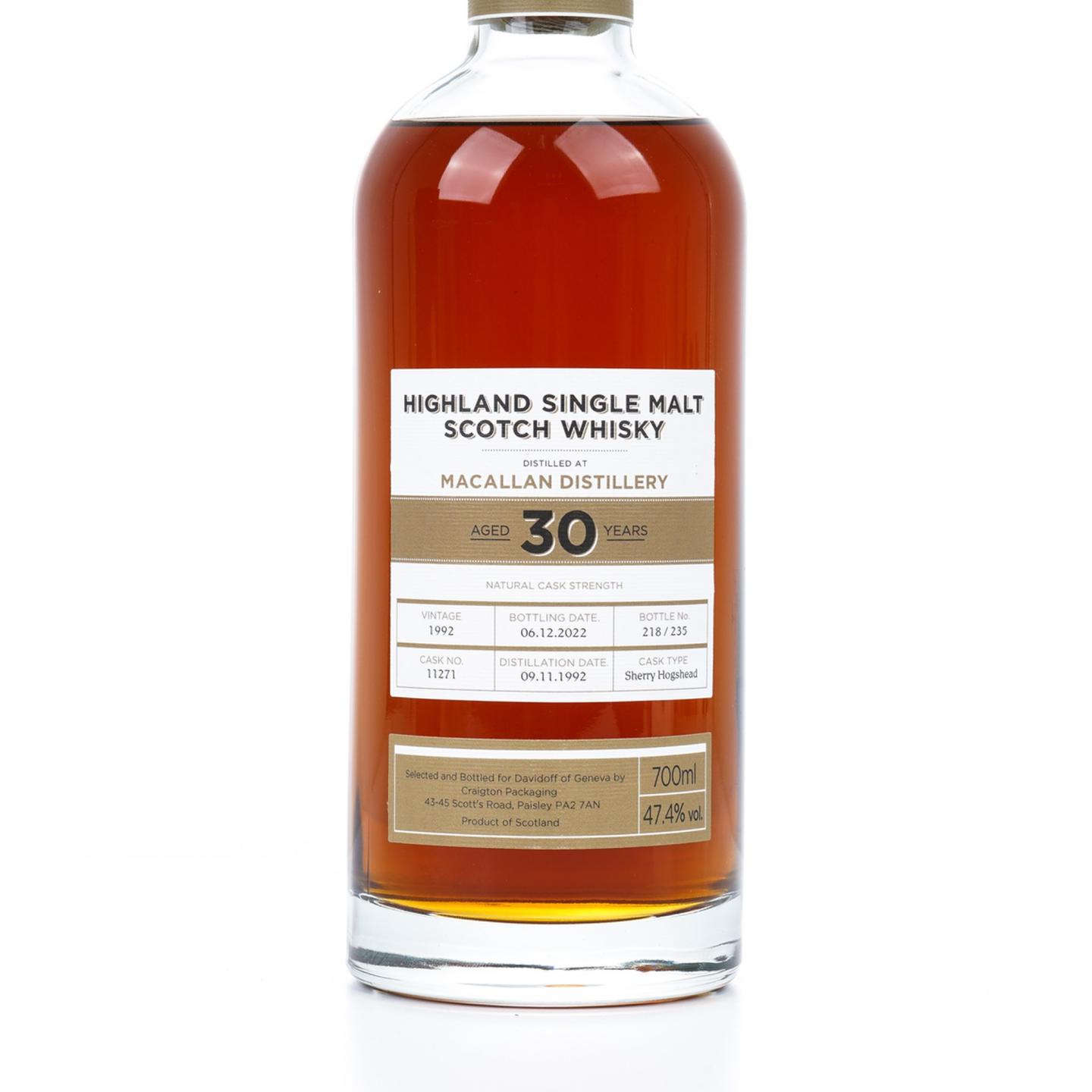 麦卡伦 30年 1992-2022 Craigton Packaging甄选 非原盒