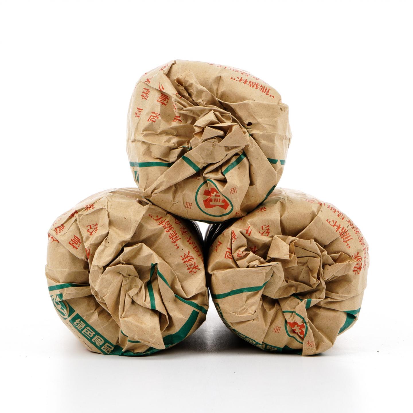 2003年 勐海茶厂 大益甲级沱茶 3条装*约500g 干仓