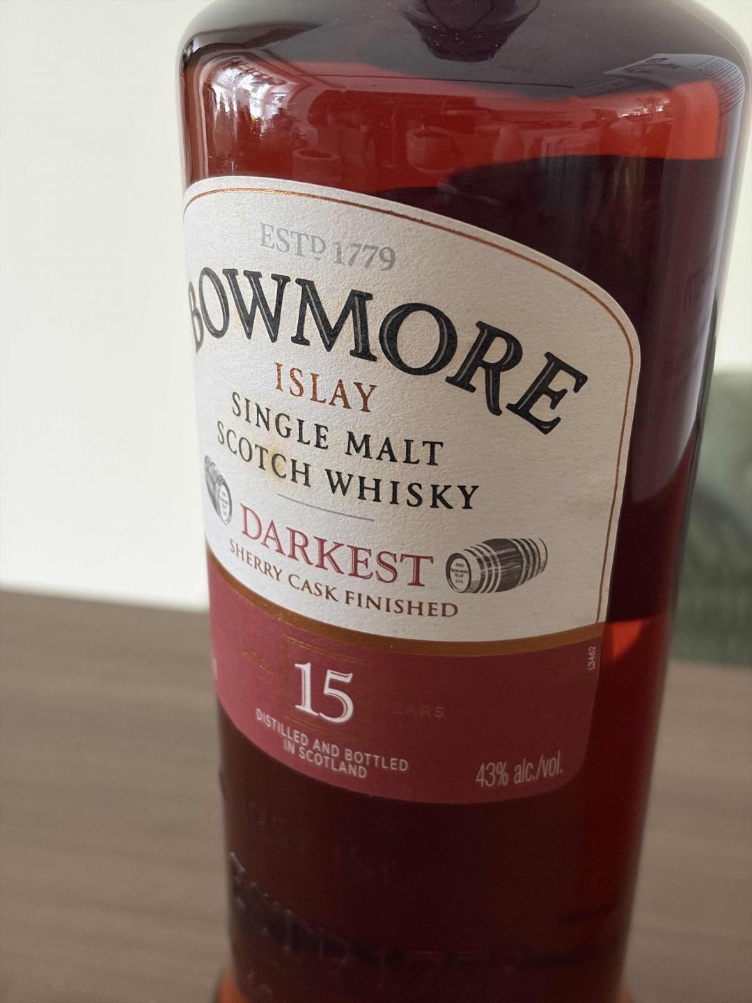 绝版Bowmore 波摩 15年 Darkest重雪莉版
