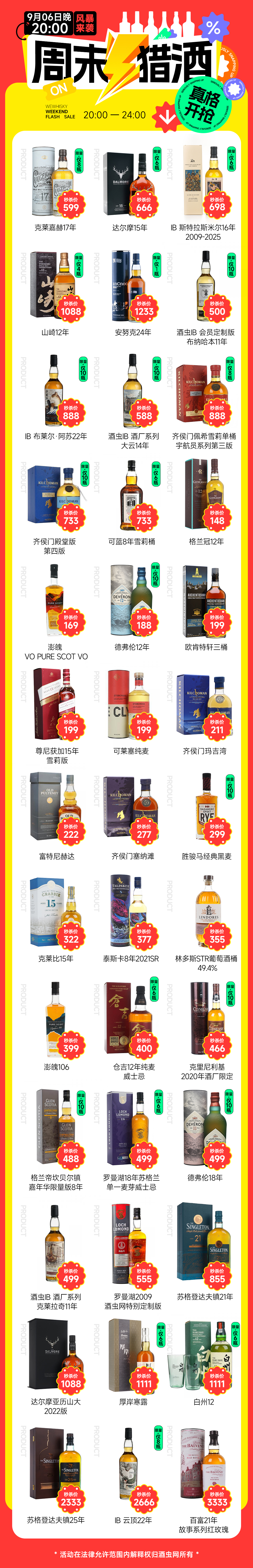炸！炸！炸！克莱嘉赫17年599/达尔摩15年666/9.6晚8点各6瓶/手慢无！