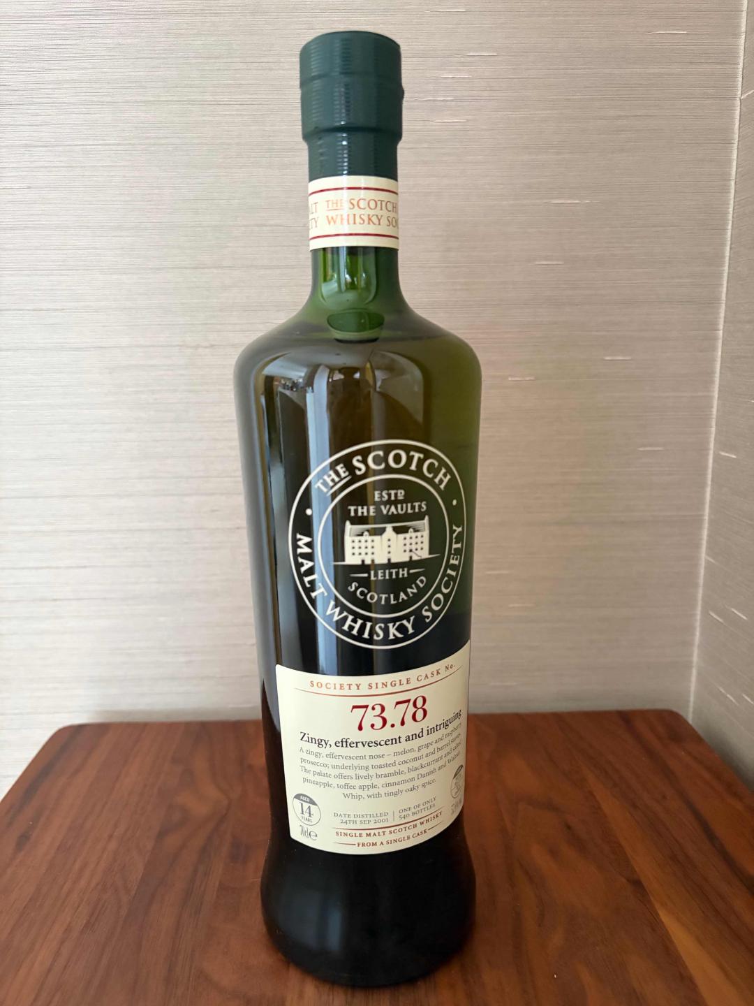 SMWS 73.78欧摩14年2001雪莉桶