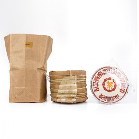 2004年 中茶牌圆茶 大黄印 生茶 一提7饼*约350g 自然偏干仓