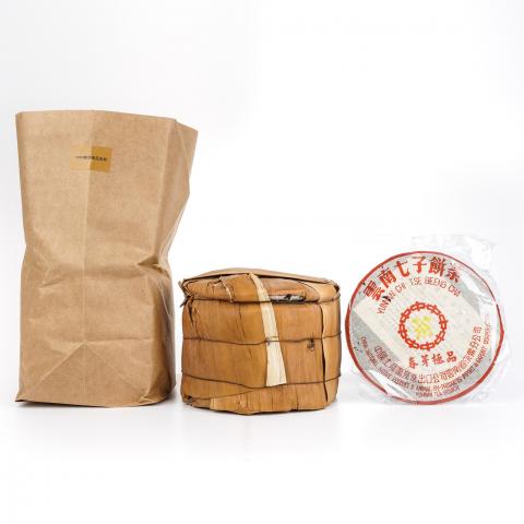 1998年 春芽极品青饼 一提7饼*约350g 自然偏干仓