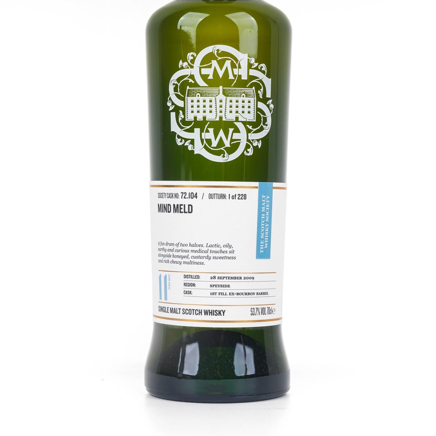 SMWS 72.104 弥尔顿达夫 11年 2009 波本桶