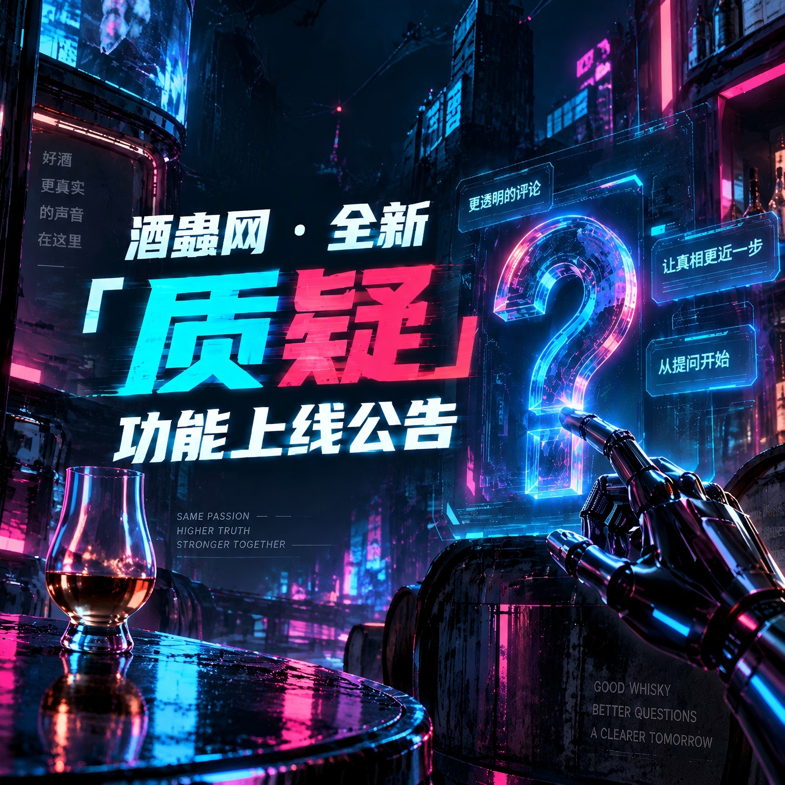 酒蟲网 · 全新「质疑」功能上线公告