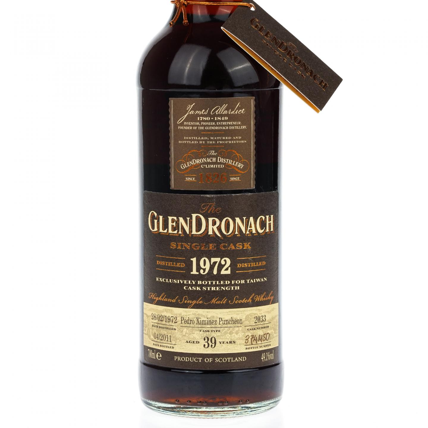 【威士忌】格兰多纳 39年 1972-2011 #2033 MMA金牌 700ml