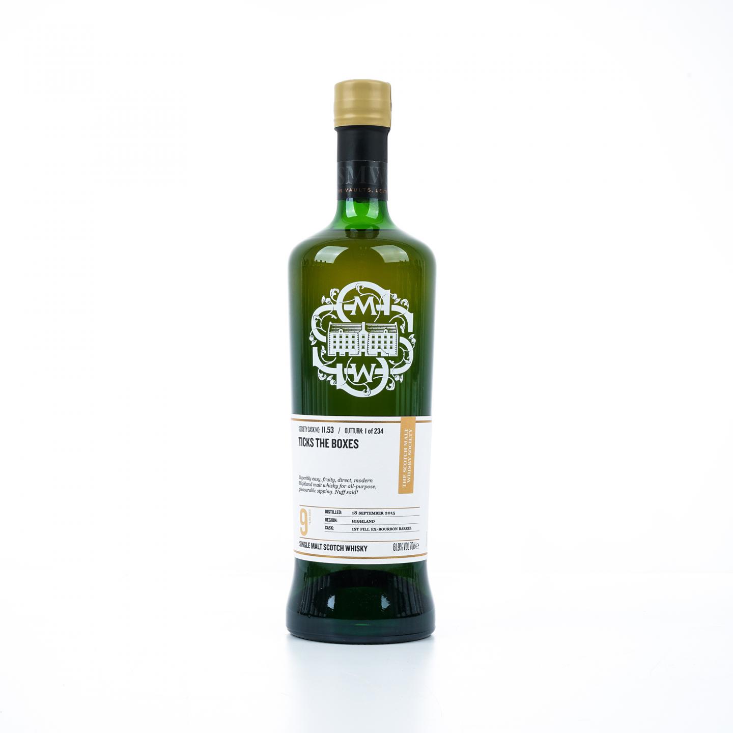 SMWS 11.53 汤马丁 9年 2015 波本桶