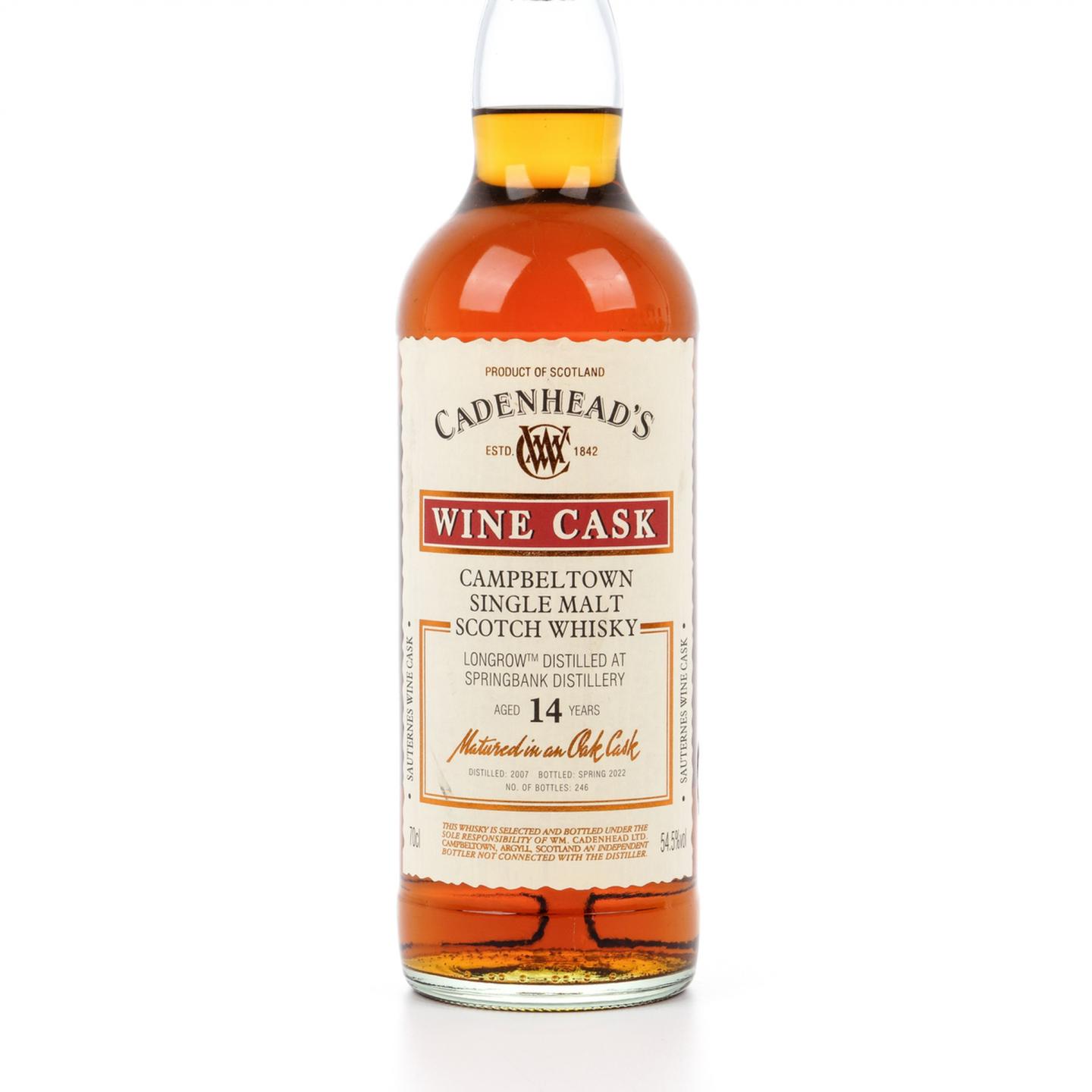 朗格罗 14年 2007-2022 Cadenhead 葡萄酒桶