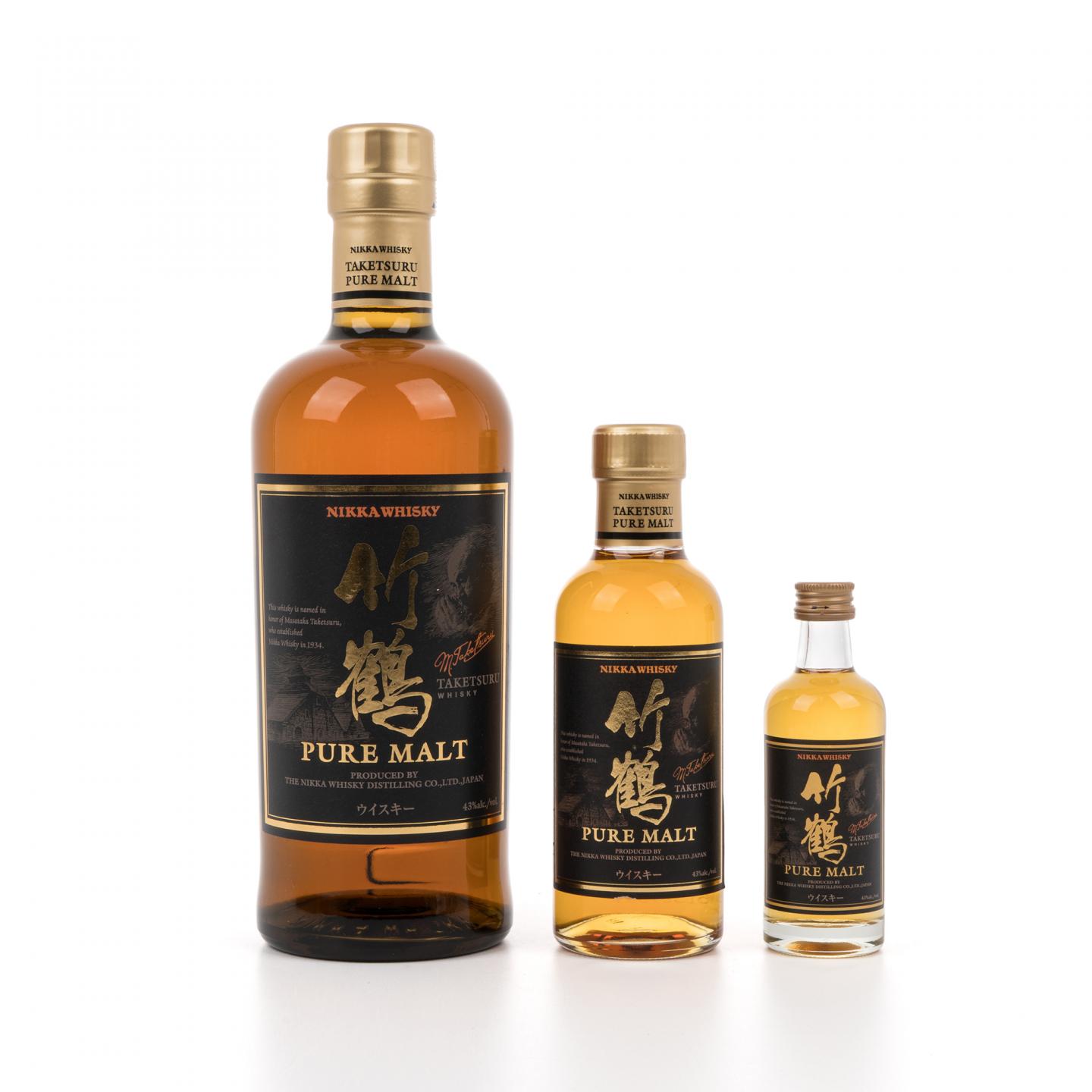 竹鹤 Pure Malt 黑标 700ml+180ml+50ml 3支组